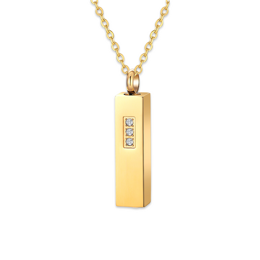 Rectangular Bar Memorial Pendant with Zircon Stone