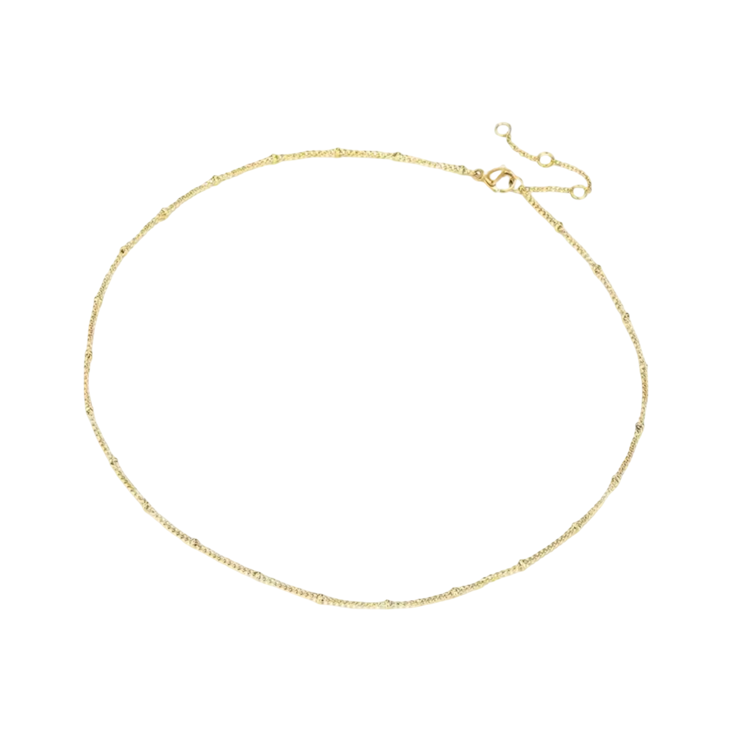 Beaded 14K Gold Plated Stainless Steel Chain