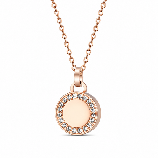 Round Memorial Pendant with Zircon Stone