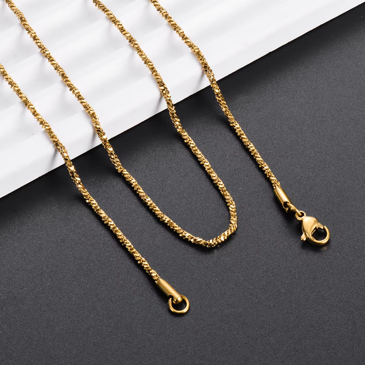 Stainless Steel Twisted Snake Chain Necklace