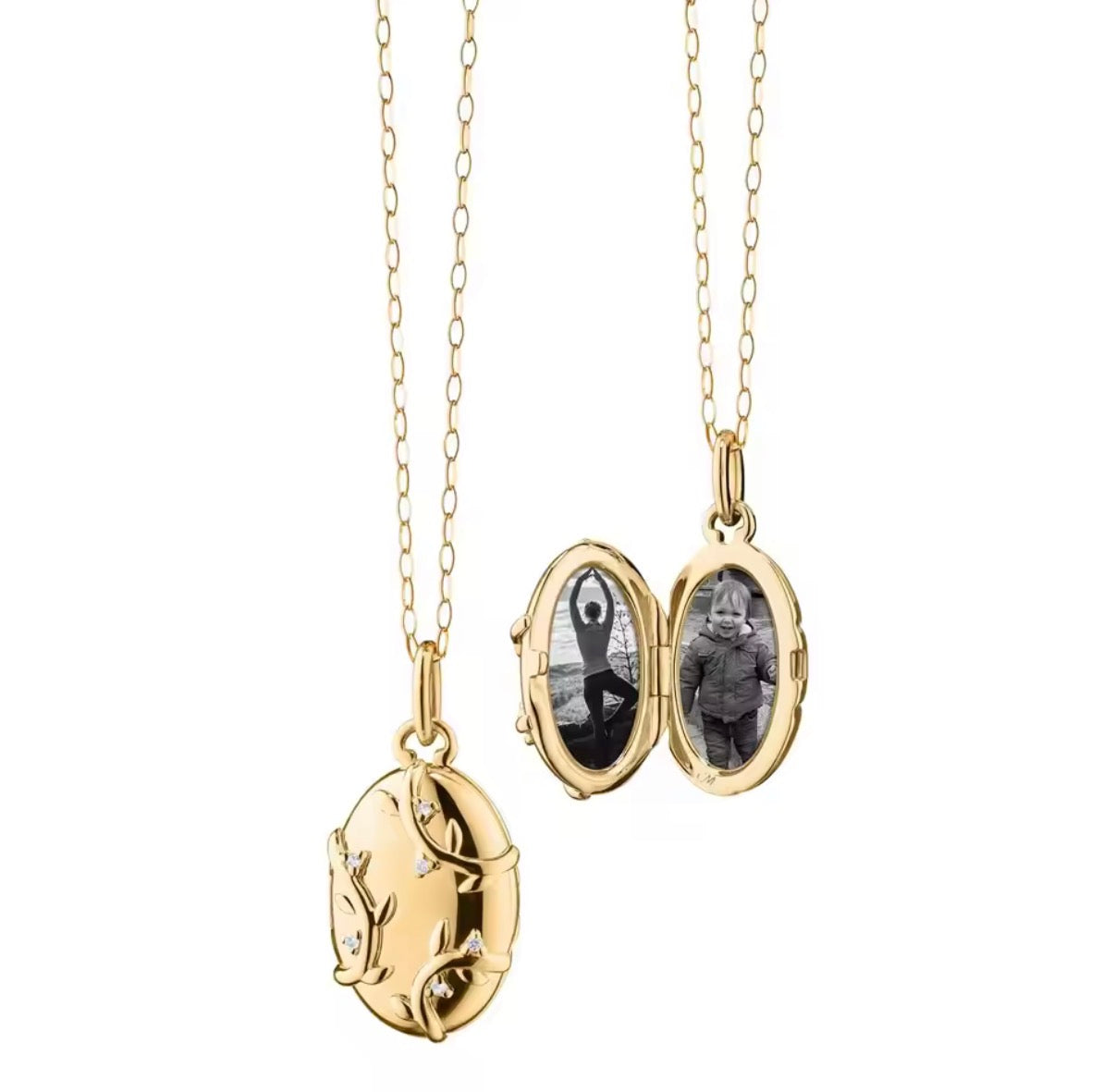 Oval Botanical Locket Necklace
