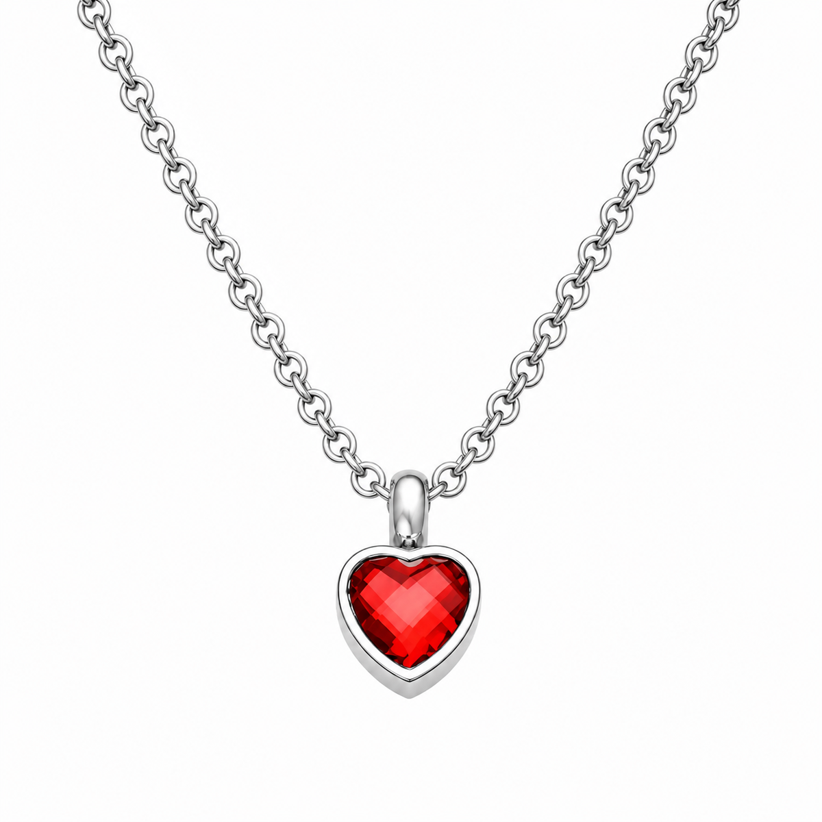 Heart Memorial Pendant with Colourful Zircon Stone