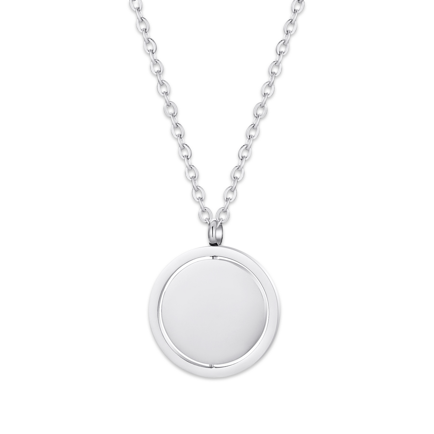 Rotating Stainless Steel Memorial Pendant with Custom Engraving