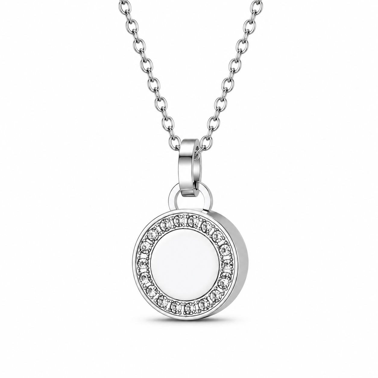 Round Memorial Pendant with Zircon Stone