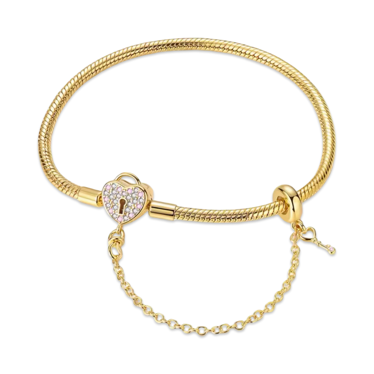 Heart & Key Charm Bracelet