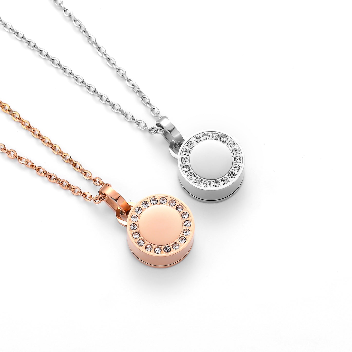 Round Memorial Pendant with Zircon Stone
