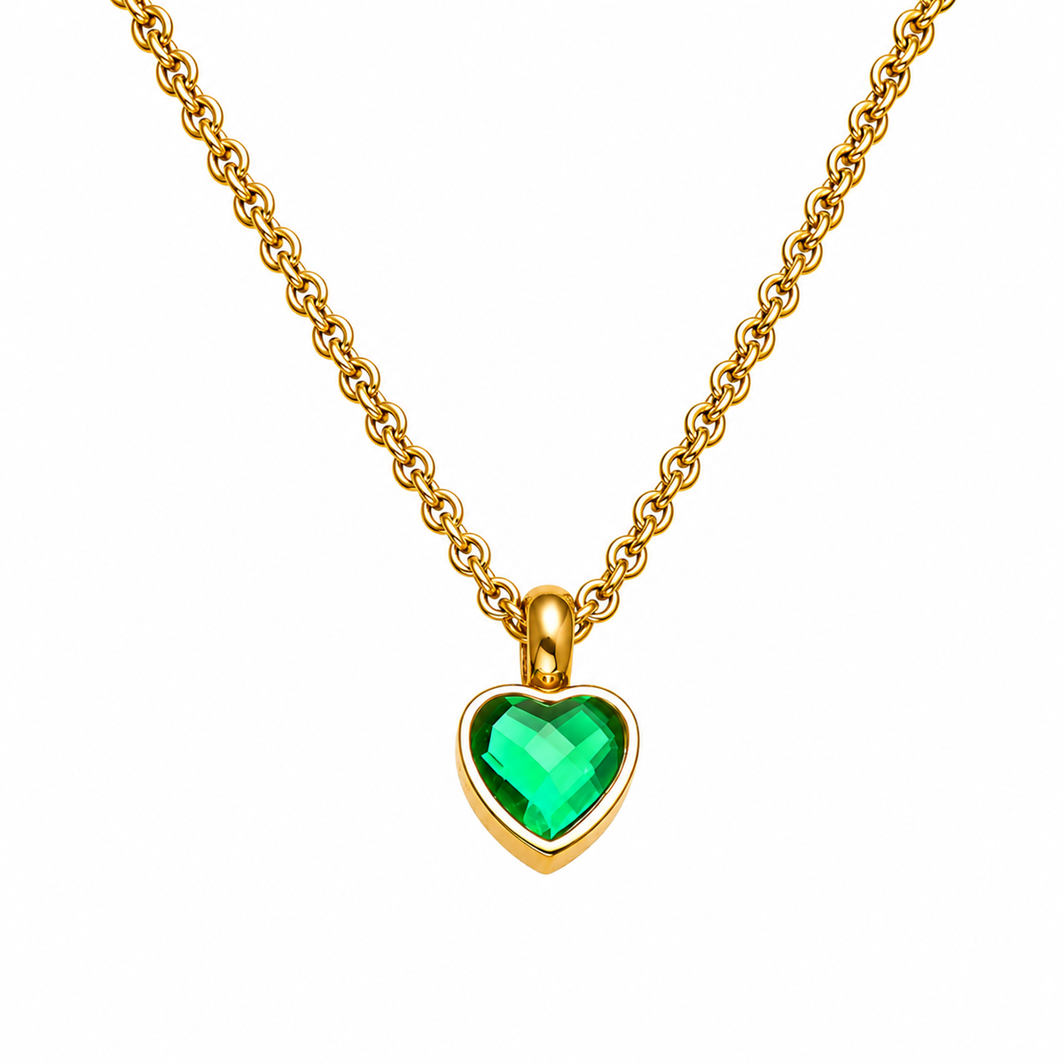 Heart Memorial Pendant with Colourful Zircon Stone