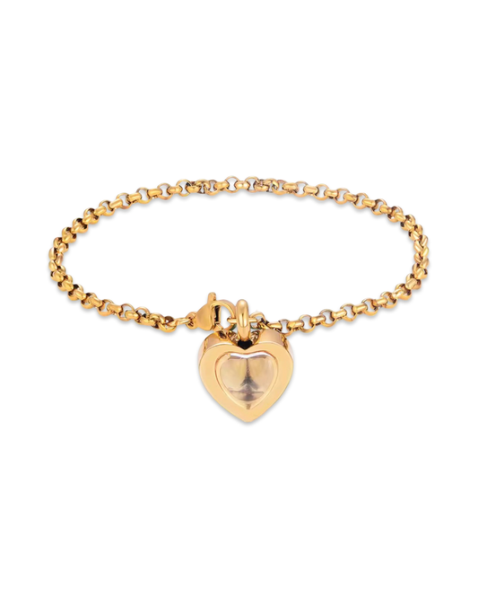 Glass Heart Memorial Bracelet