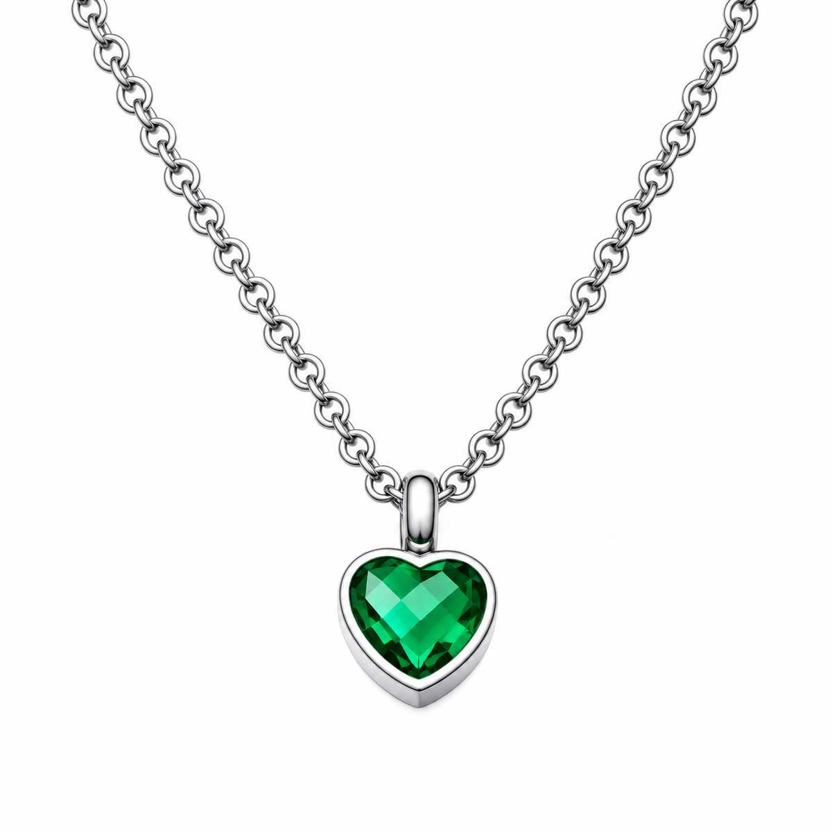 Heart Memorial Pendant with Colourful Zircon Stone