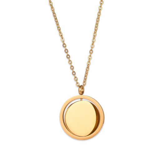 Rotating Stainless Steel Memorial Pendant with Custom Engraving