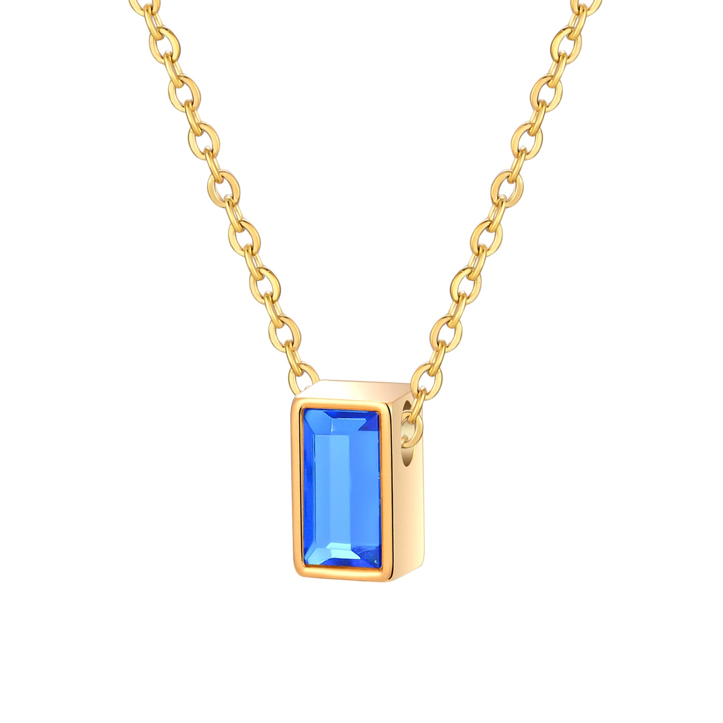 Cube Memorial Pendant with Zircon Stone