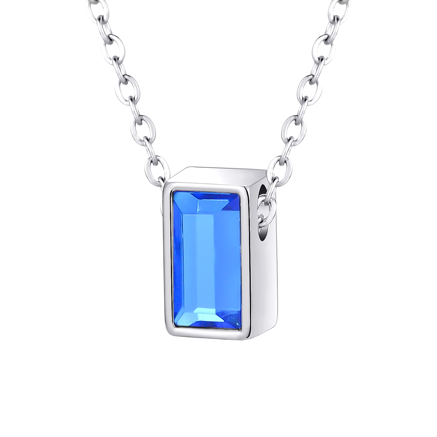 Cube Memorial Pendant with Zircon Stone