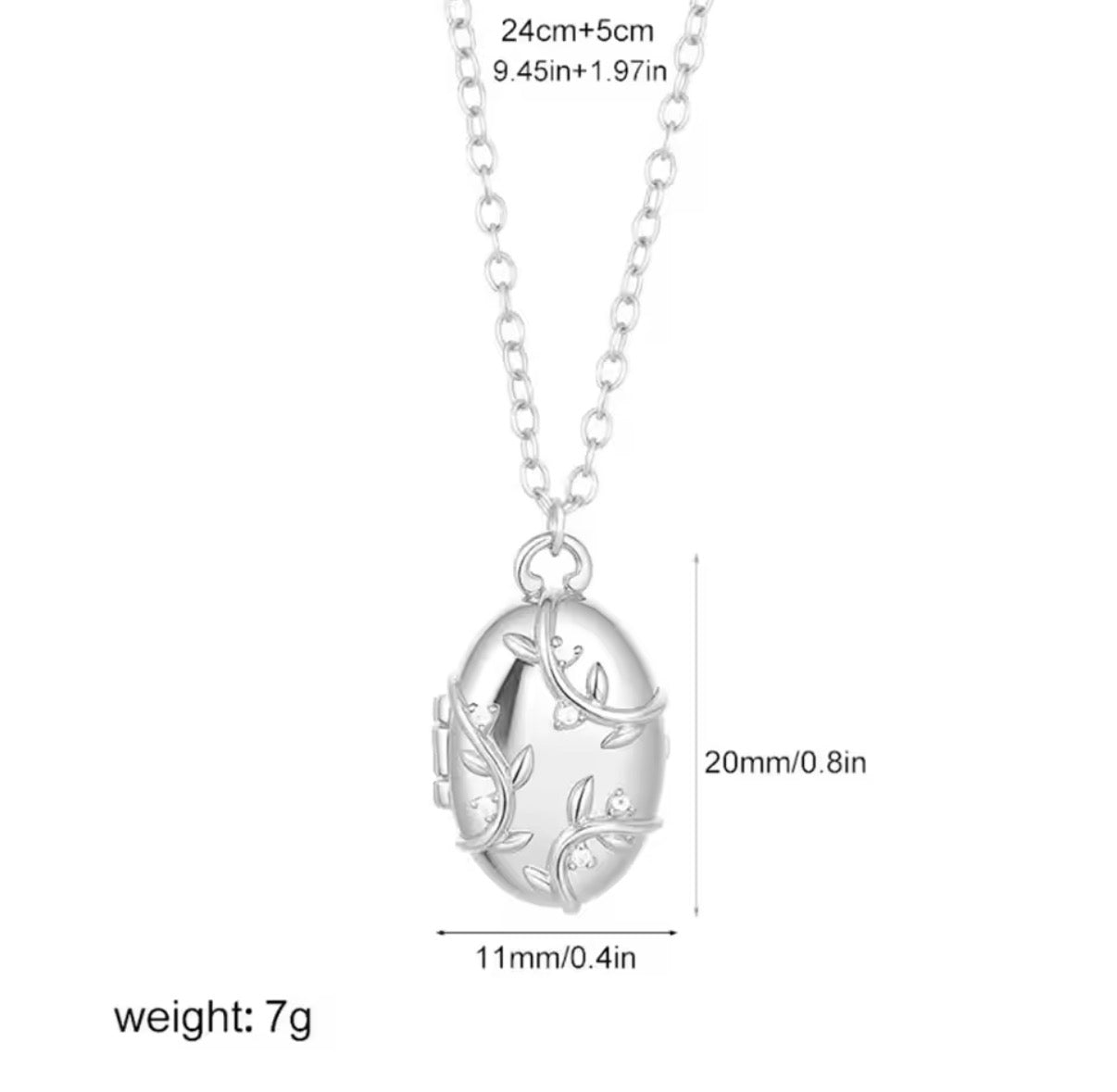 Oval Botanical Locket Necklace