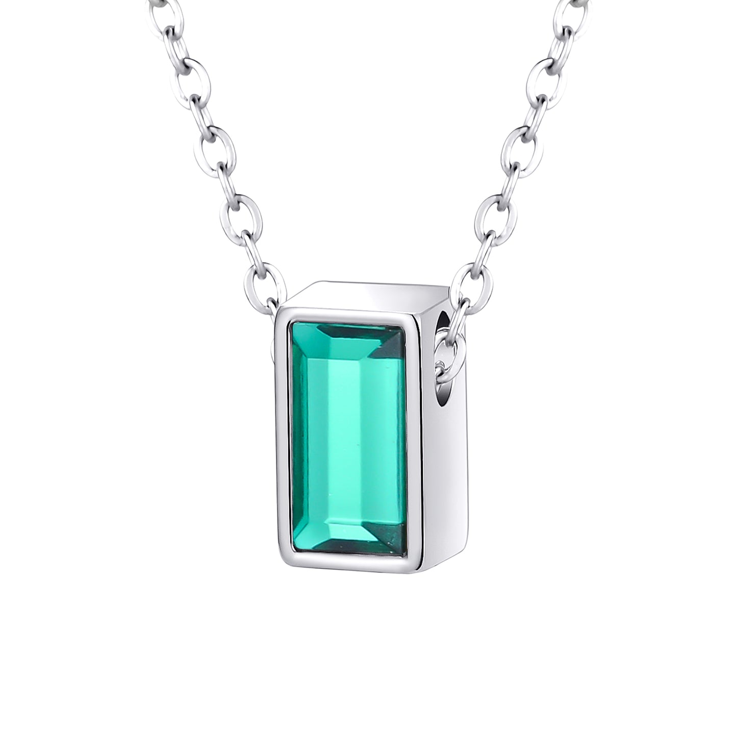 Cube Memorial Pendant with Zircon Stone