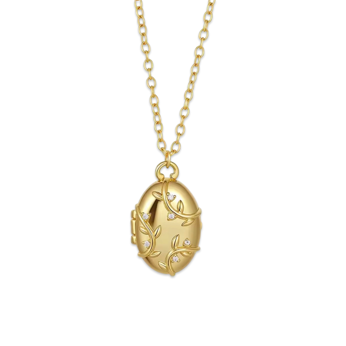 Oval Botanical Locket Necklace
