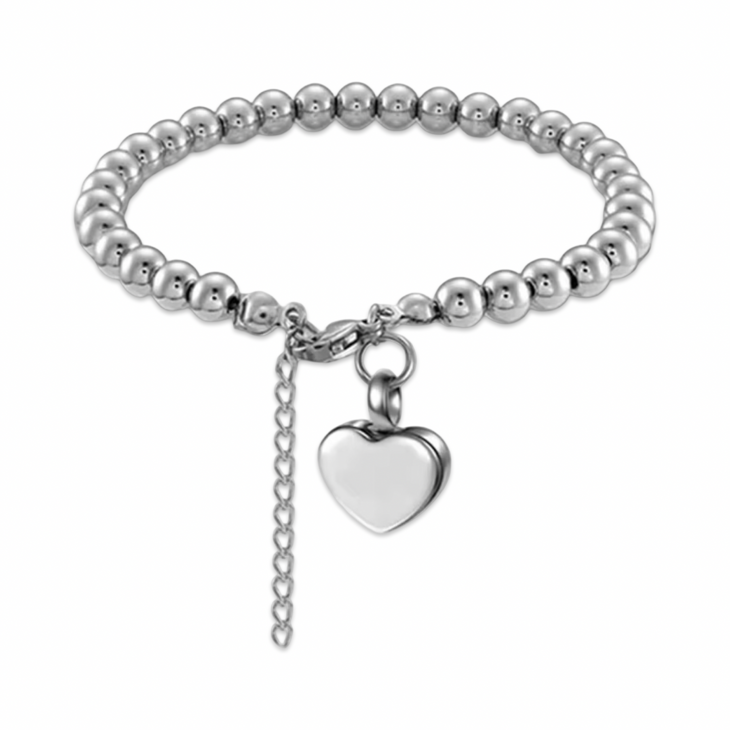 Heart Charm & Beaded Memorial Bracelet
