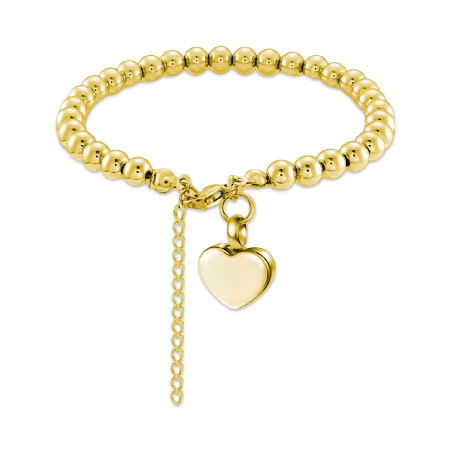 Heart Charm & Beaded Memorial Bracelet