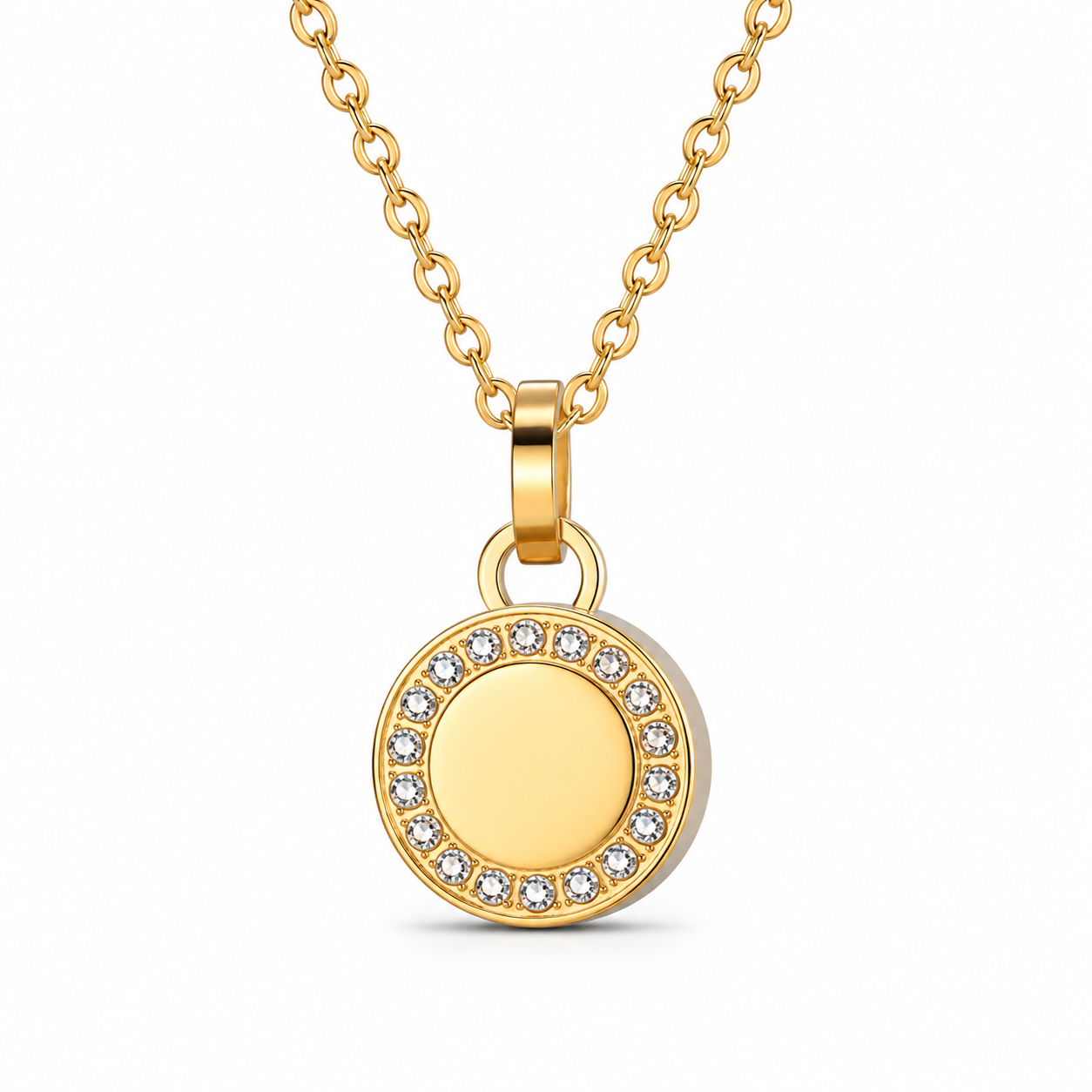 Round Memorial Pendant with Zircon Stone