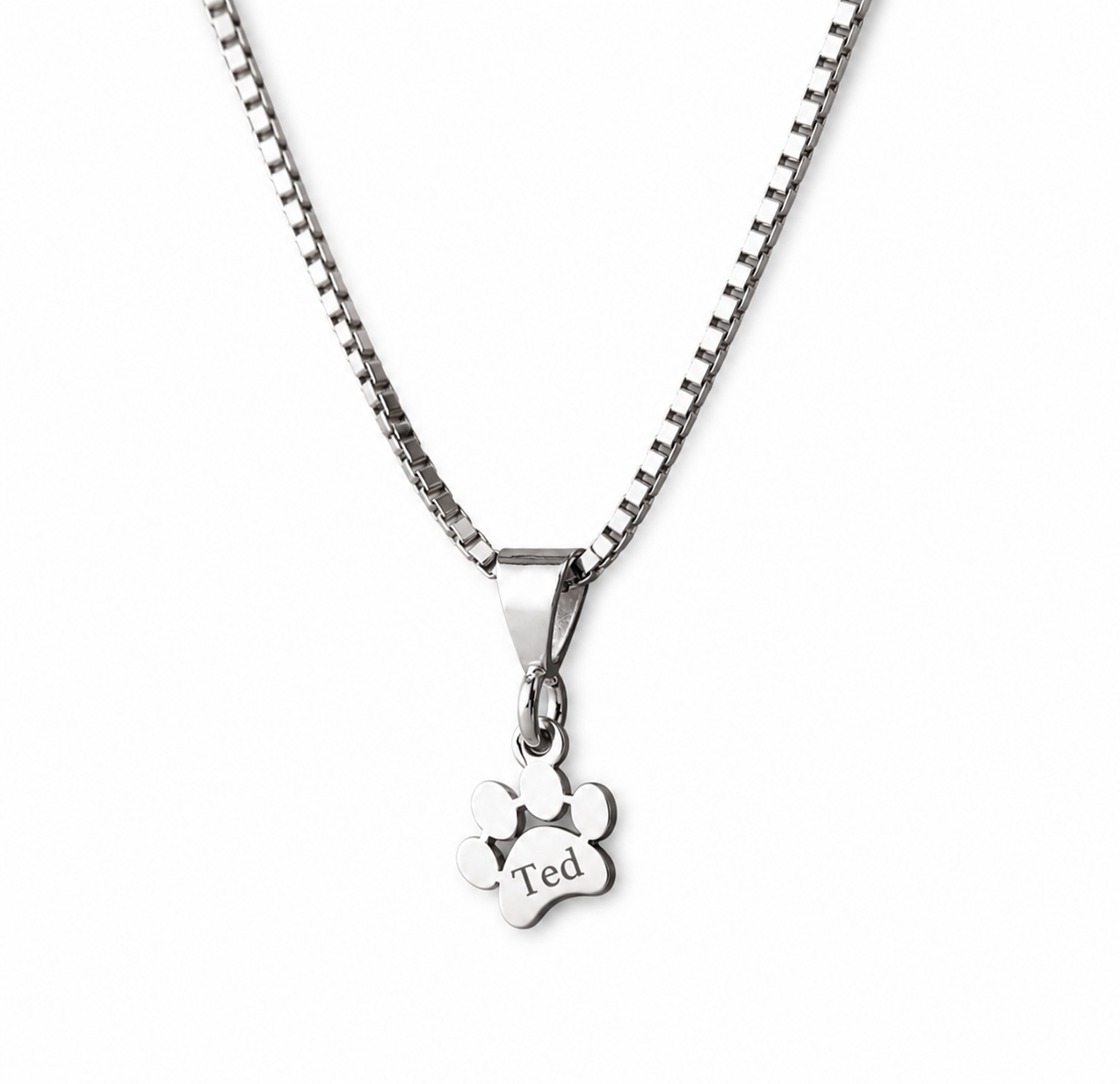 Paw Print Custom Engraved Necklace