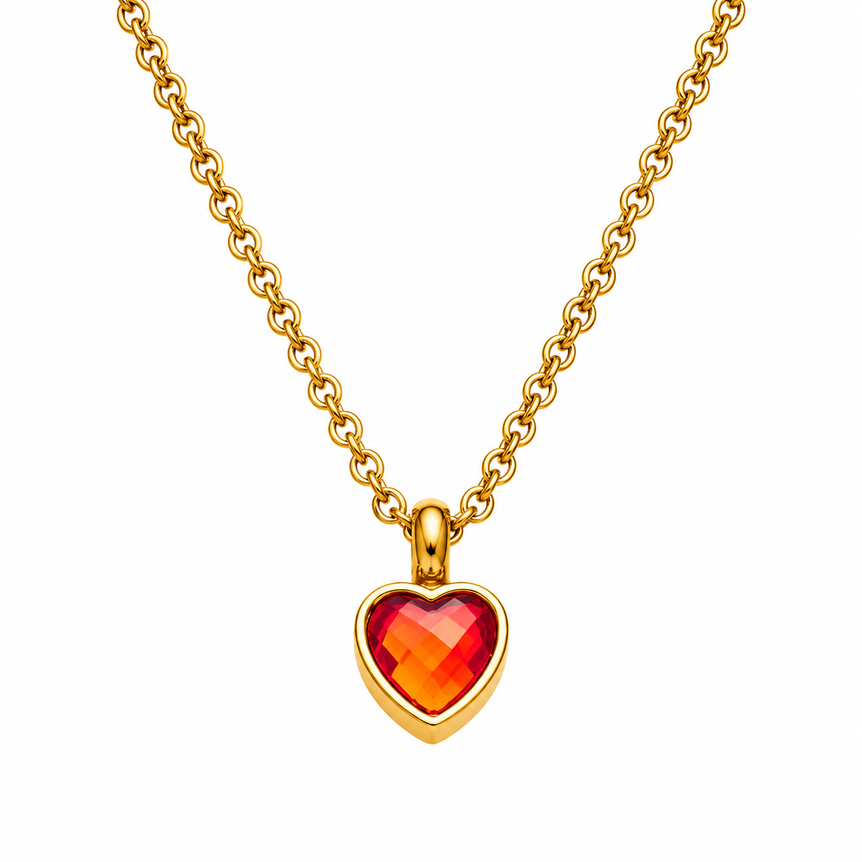 Heart Memorial Pendant with Colourful Zircon Stone