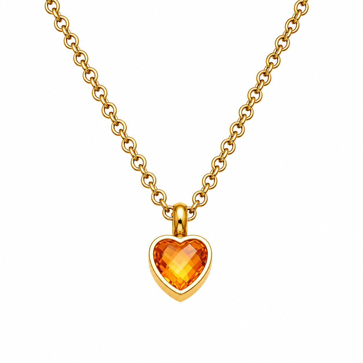 Heart Memorial Pendant with Colourful Zircon Stone