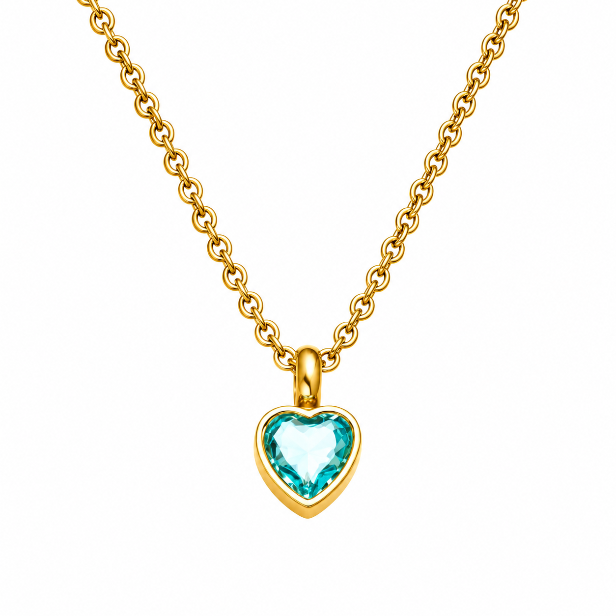 Heart Memorial Pendant with Colourful Zircon Stone