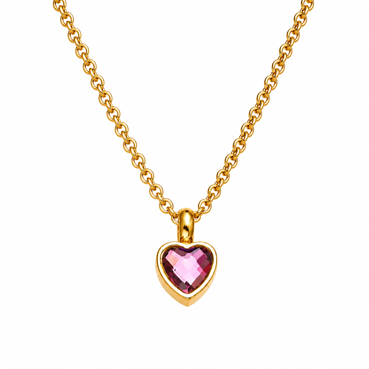 Heart Memorial Pendant with Colourful Zircon Stone
