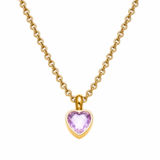 Heart Memorial Pendant with Colourful Zircon Stone