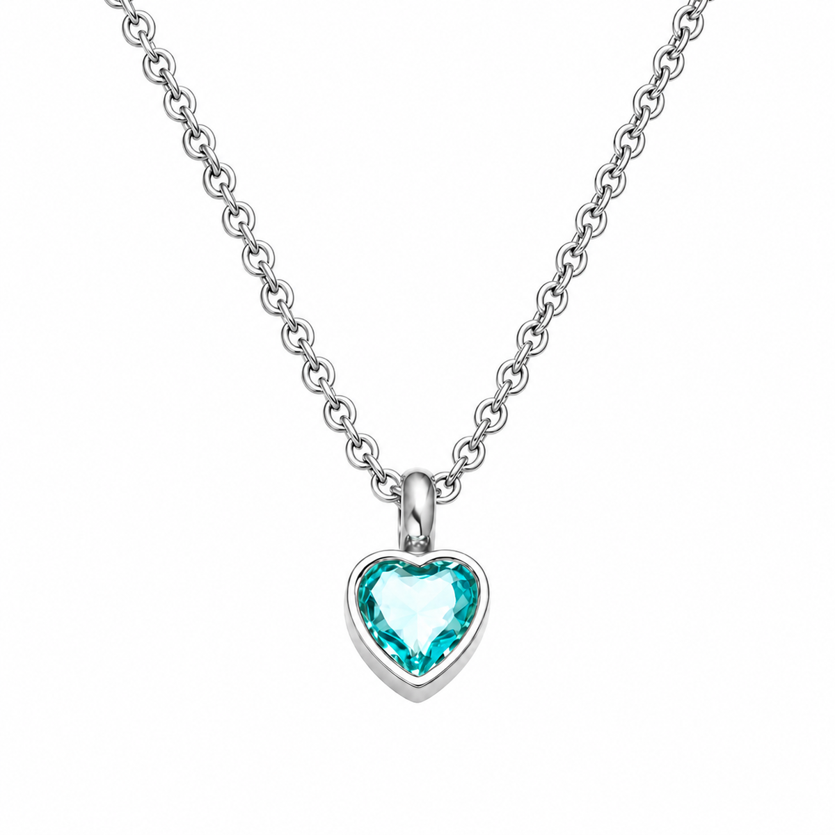 Heart Memorial Pendant with Colourful Zircon Stone