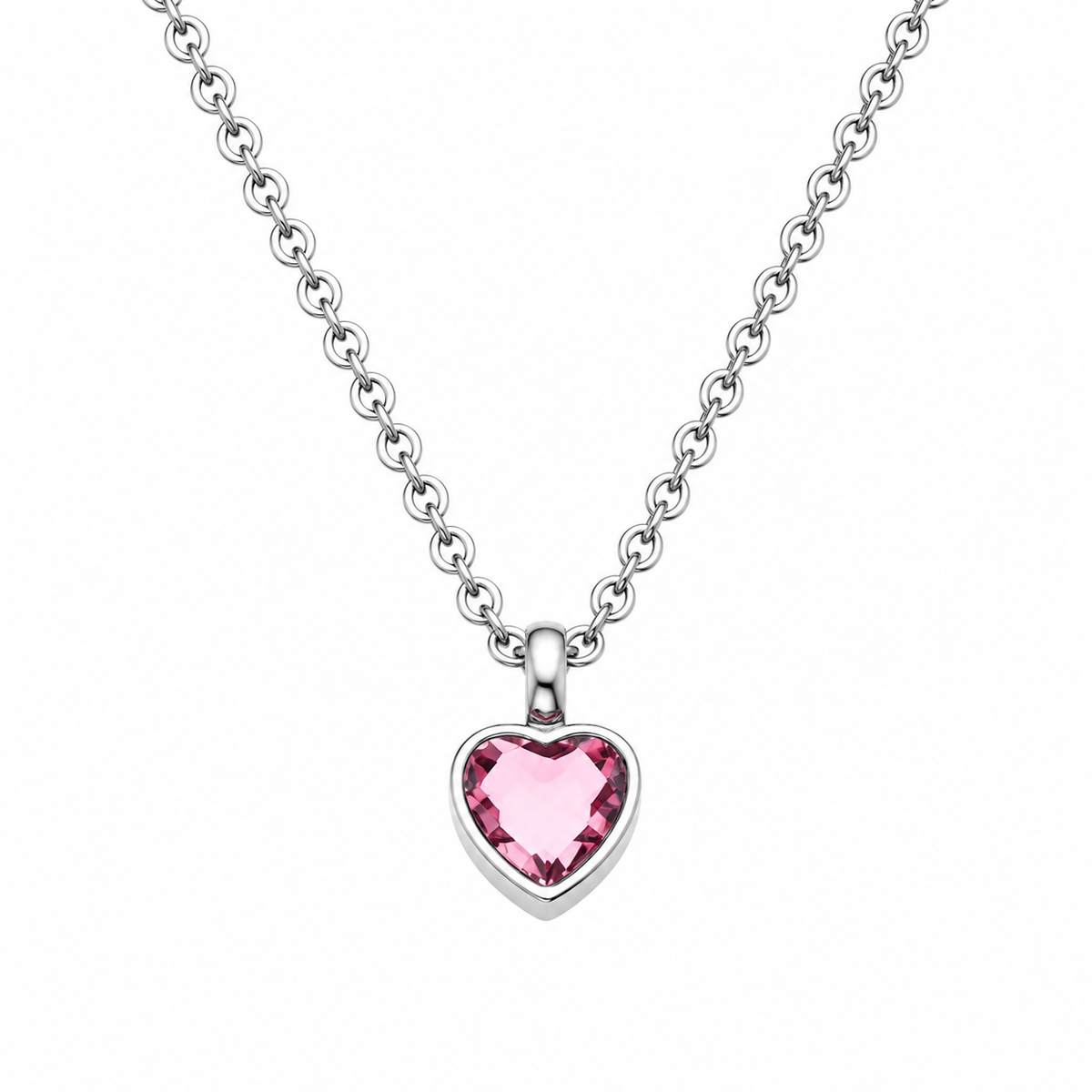 Heart Memorial Pendant with Colourful Zircon Stone