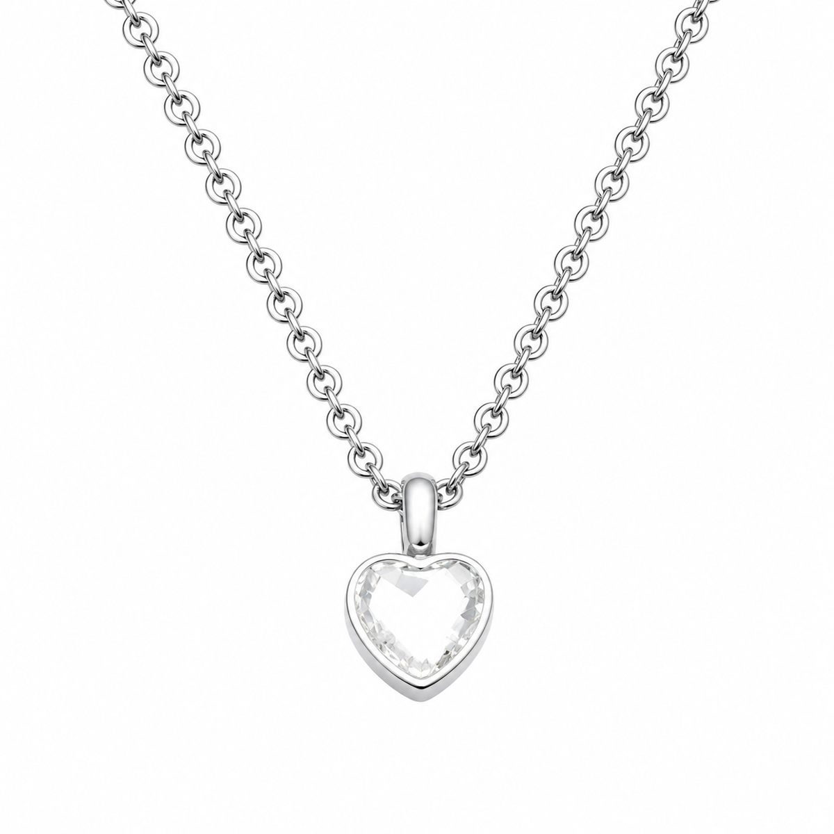 Heart Memorial Pendant with Colourful Zircon Stone