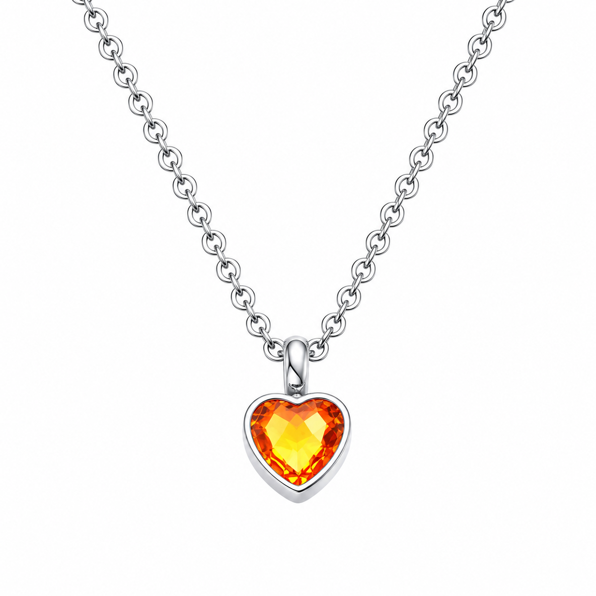 Heart Memorial Pendant with Colourful Zircon Stone