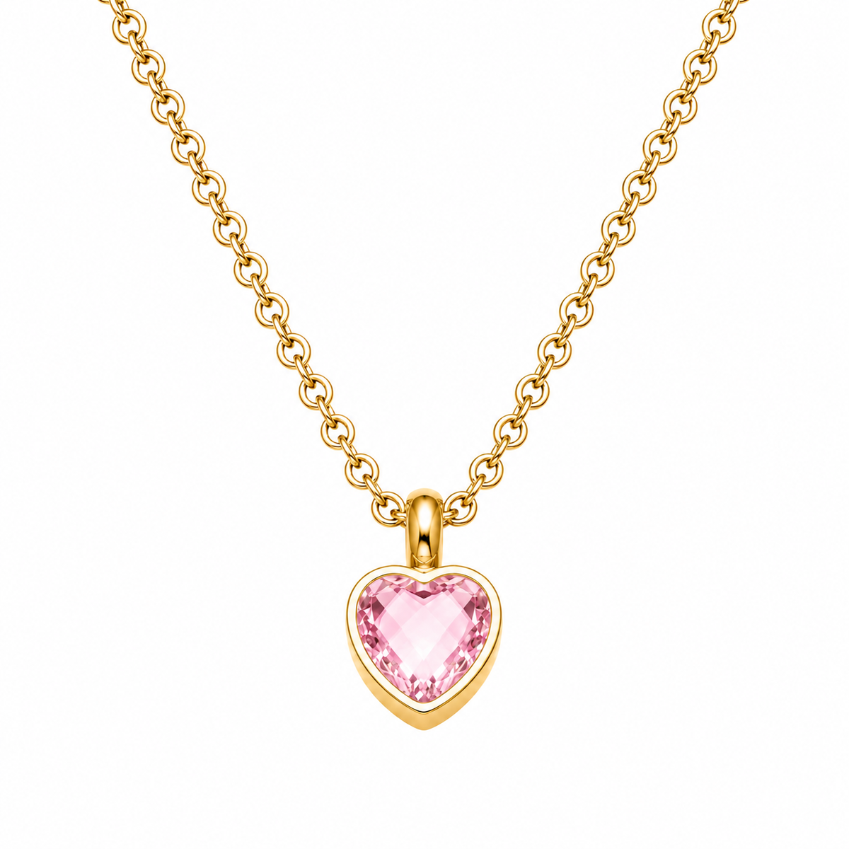 Heart Memorial Pendant with Colourful Zircon Stone