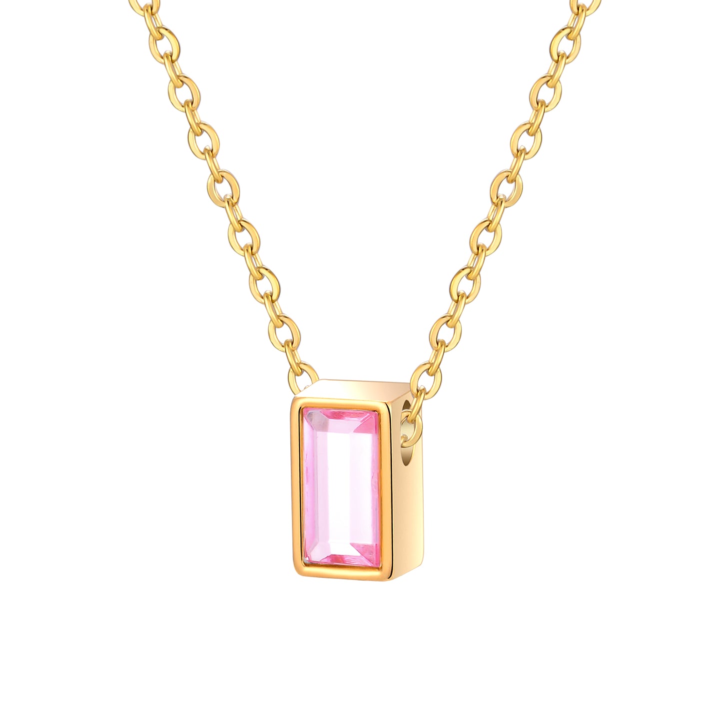Cube Memorial Pendant with Zircon Stone