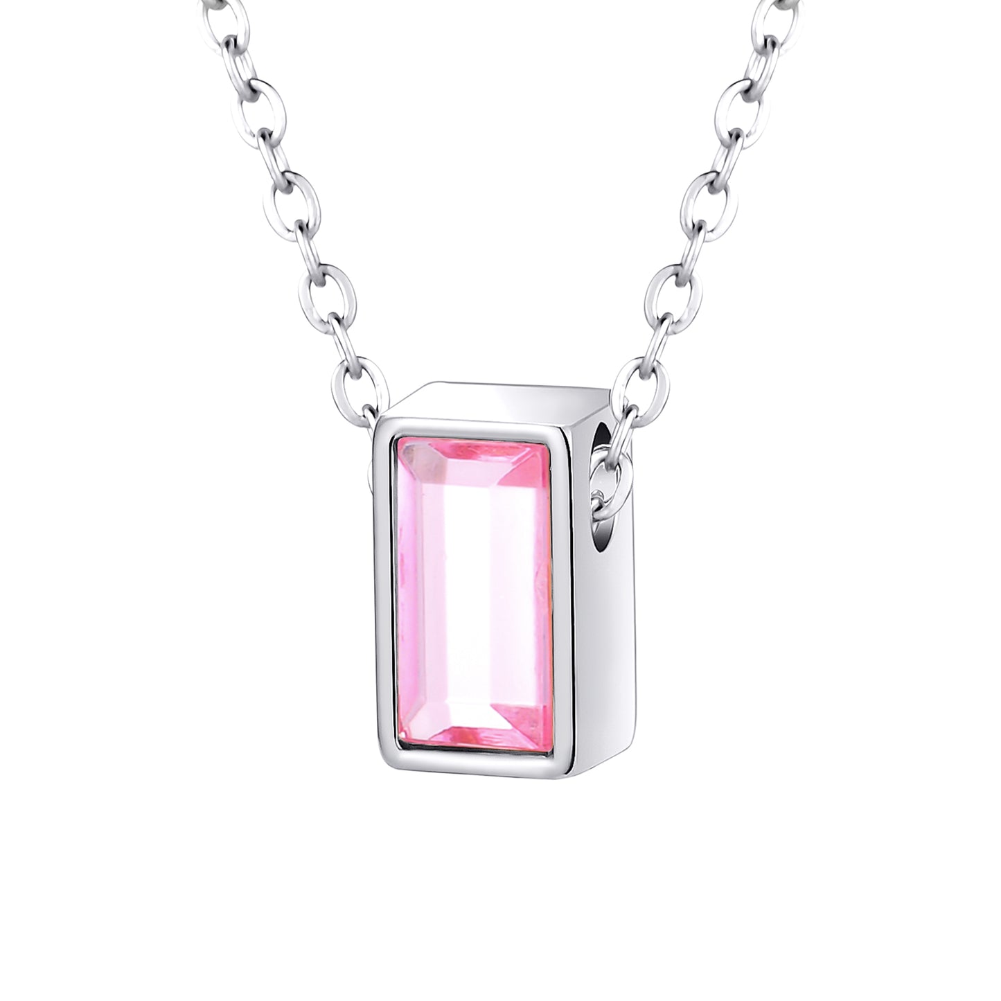 Cube Memorial Pendant with Zircon Stone
