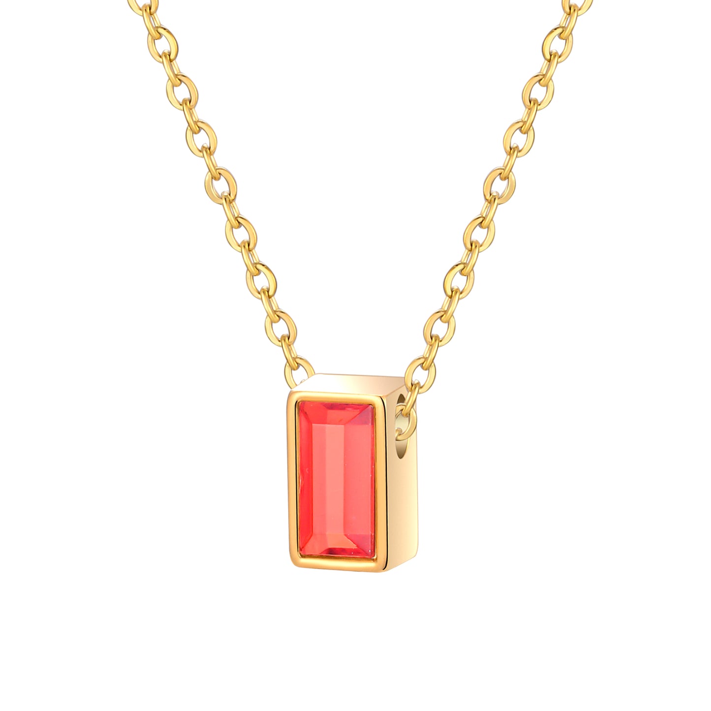 Cube Memorial Pendant with Zircon Stone