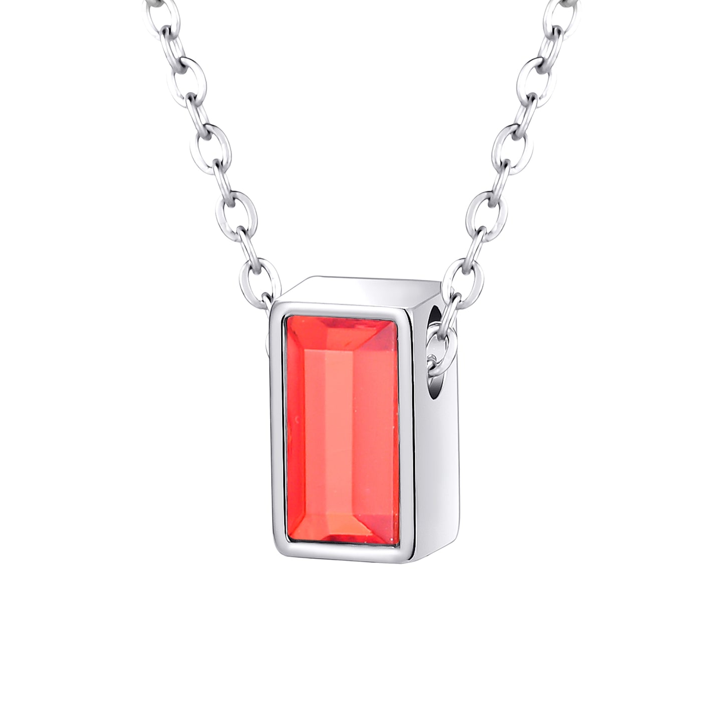 Cube Memorial Pendant with Zircon Stone