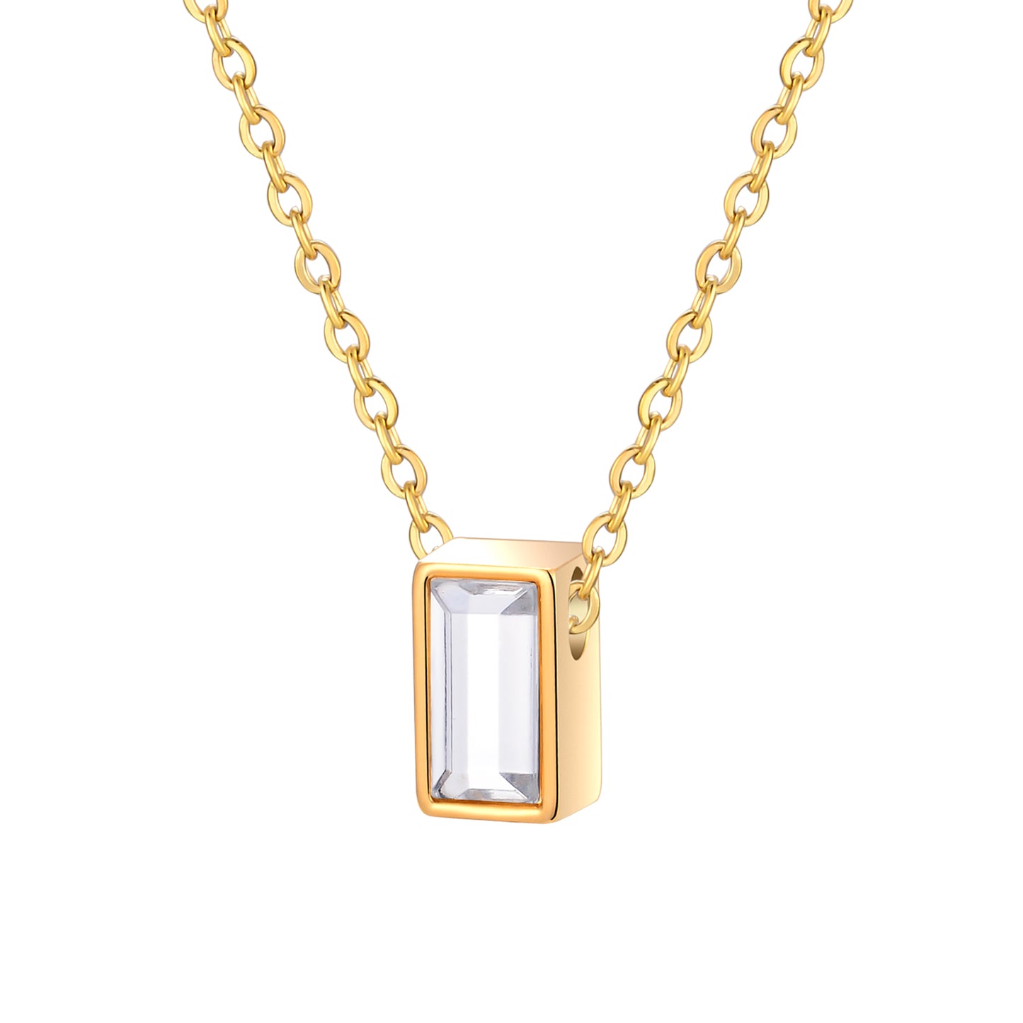 Cube Memorial Pendant with Zircon Stone