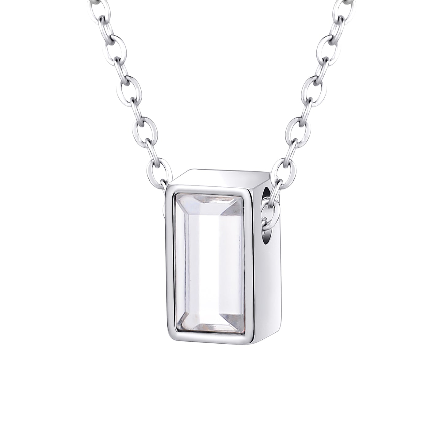 Cube Memorial Pendant with Zircon Stone