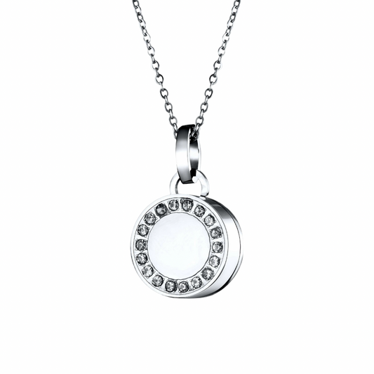 Round Memorial Pendant with Zircon Stone