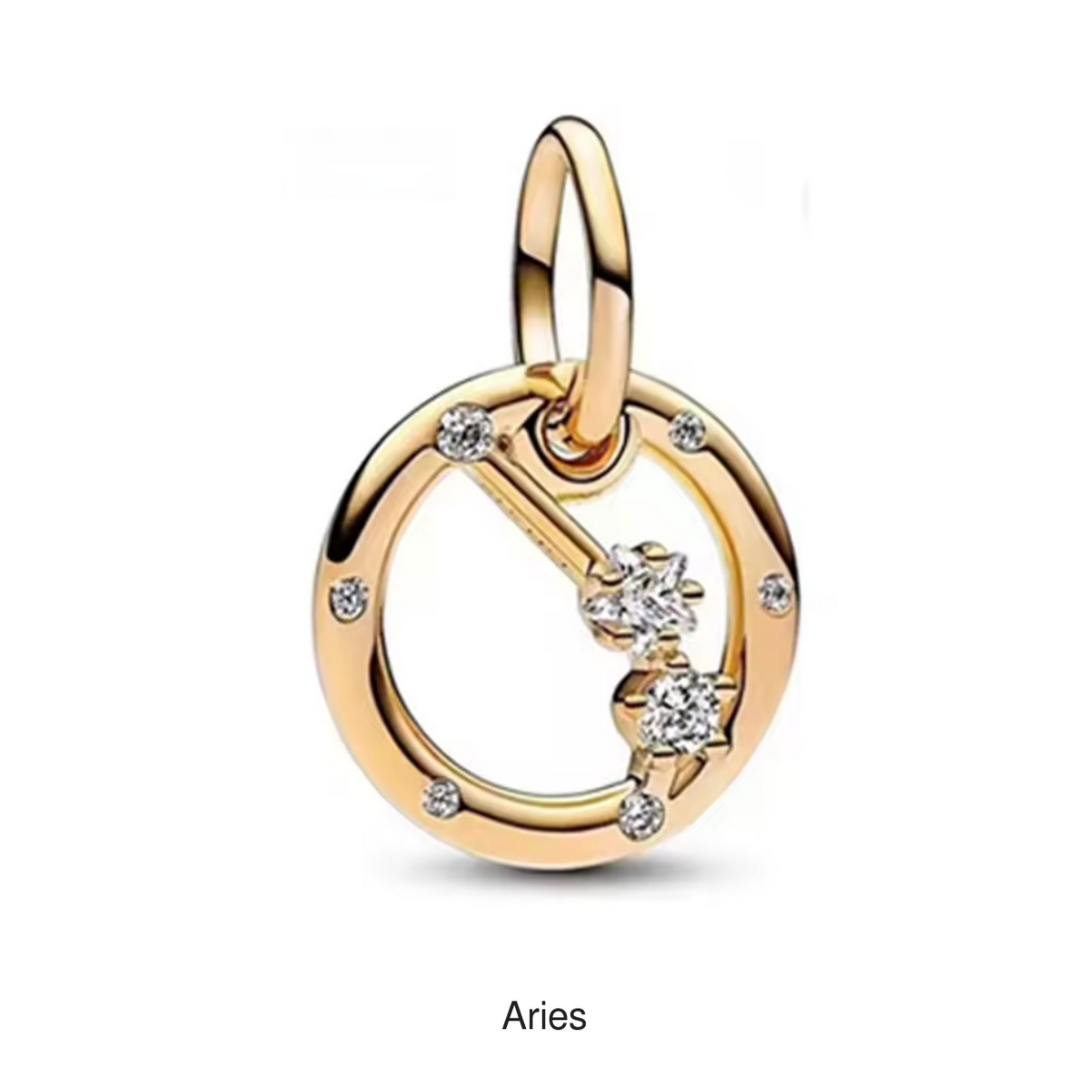 Aries gold-tone constellation charm, labelled beneath